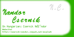 nandor csernik business card